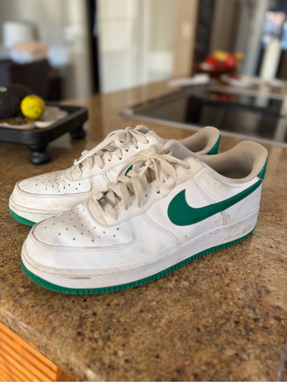 Men’s 11.5 Nike Air Green and White Sneakers